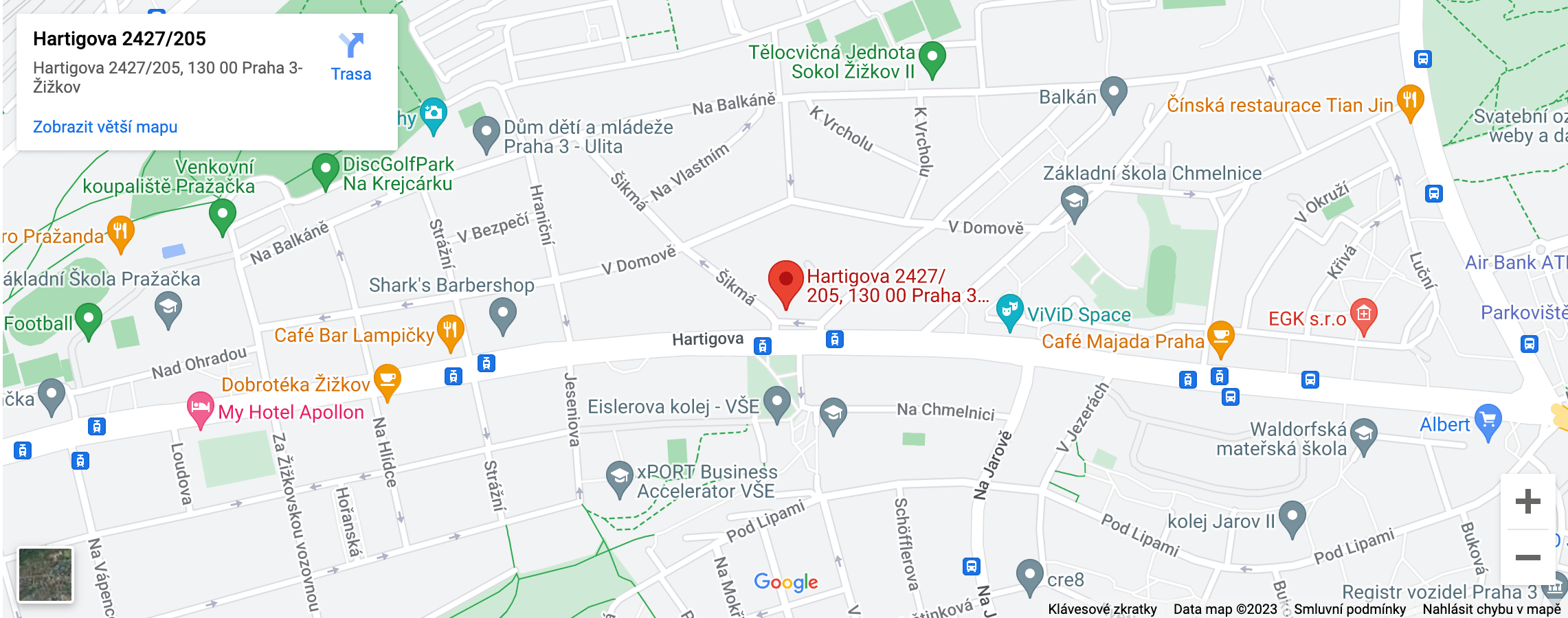 Mapa ORL ordinace Jarov